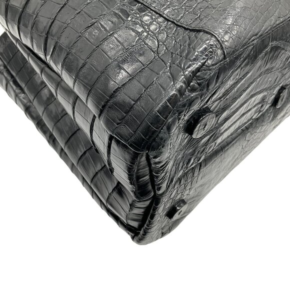 Nancy Gonzalez Black Crocodile Satchel - Picture 7 of 9